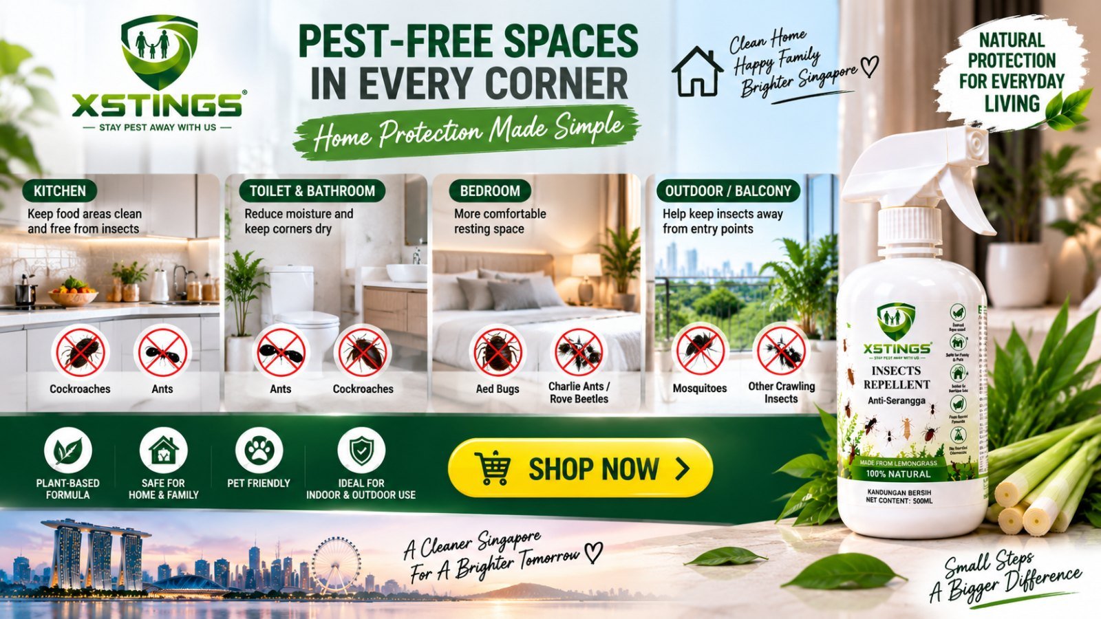 Home pest prevention Singapore room-by-room checklist for kitchen bathroom bedroom and entry points